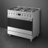 _RABAT_ | Kuchnia z płytą gazową SMEG C9GMX2 stal nierdzewna | 90cm | emalia Ever Clean | linia SYMFONIA | + GRATIS blender BLF03BLEU