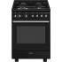 _RABAT_ | Kuchnia z płytą gazową SMEG CX61GMBL czarny | 60cm | czyszczenie parowe | linia CONCERTO | + GRATIS blender BLF03BLEU