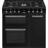 _RABAT_ | wysyłka 24H* | Kuchnia z płytą gazową SMEG CX93GMBL czarny | 90cm | emalia Ever Clean | linia CONCERTO | + GRATIS robot SMF05BLEU
