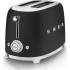 _RABAT_ | Toster na 2 kromki SMEG TSF01BLMEU czarny mat | 2 kieszenie | linia 50's STYLE