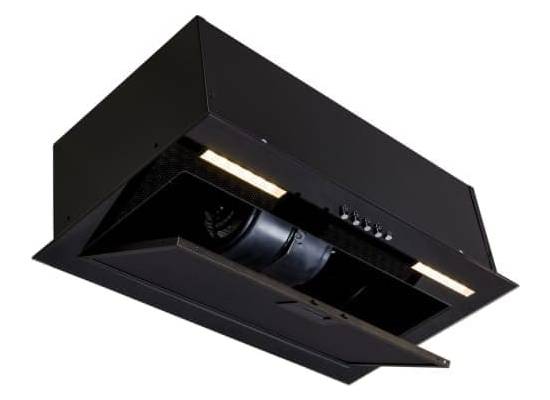 Okap do zabudowy VDB BOX-S 60 GLASS BLACK (szkło czarne) | 420 m3/h