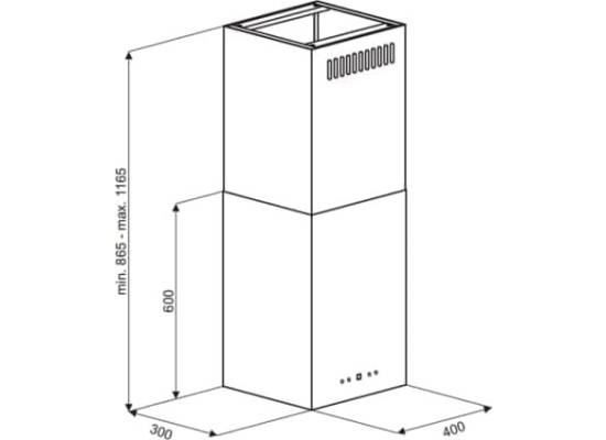 Okap wyspowy VDB CUBE-W ISLA BLACK
