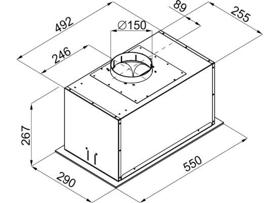 Okap do zabudowy VDB NOVA BOX GLASS 60 H2H BLACK