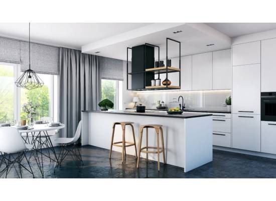Stelaż z półką VDB LOFT 120 BLACK do OKAPÓW WYSPOWYCH