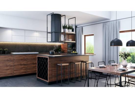 Stelaż z półką VDB LOFT 120 BLACK do OKAPÓW WYSPOWYCH