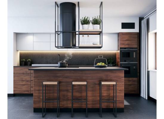Stelaż z półką VDB LOFT 120 BLACK do OKAPÓW WYSPOWYCH