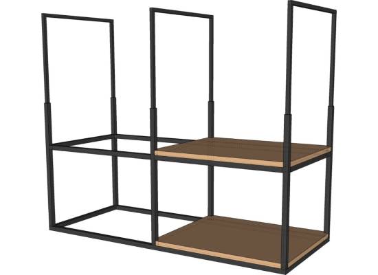 Stelaż z półką VDB LOFT 120 BLACK do OKAPÓW WYSPOWYCH