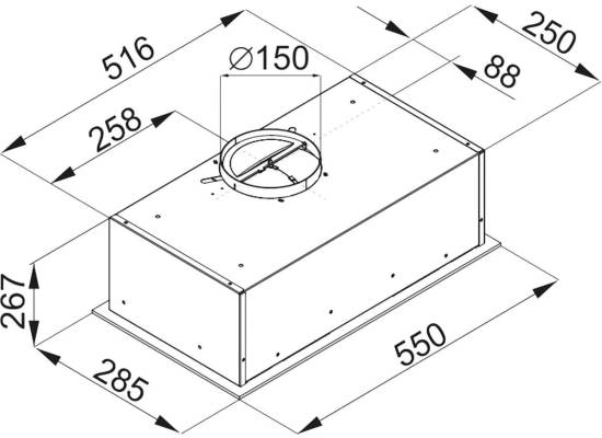 Okap do zabudowy VDB TOP-BOX GLASS 60 WHITE