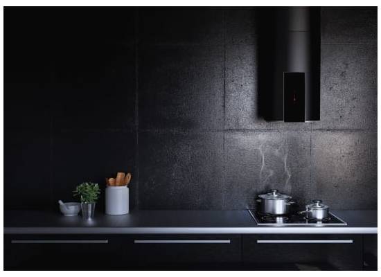 Okap wyspowy VDB TUBE GLASS ISLA BLACK