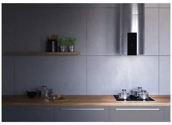 Okap wyspowy VDB TUBE GLASS ISLA INOX