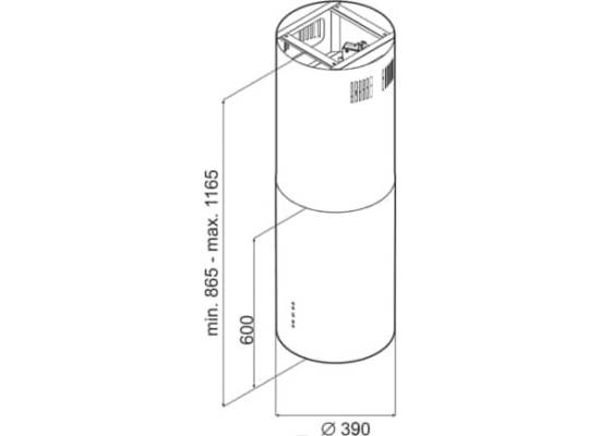 Okap wyspowy VDB TUBE ISLA INOX