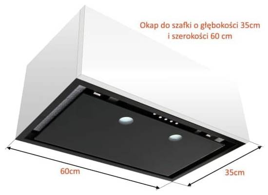 Okap do zabudowy VDB WGS 60/35 BLACK