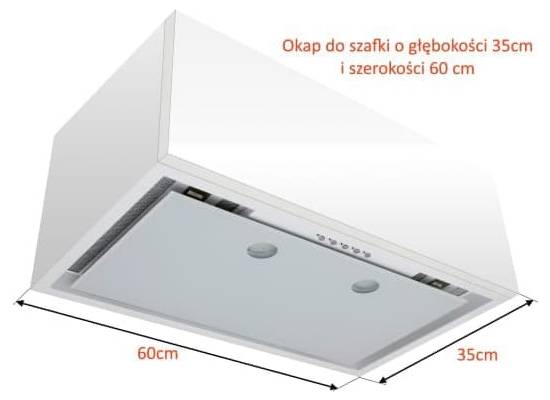 Okap do zabudowy VDB WGS 60/35 WHITE
