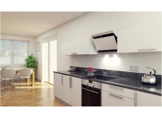 **__WYSYŁKA 24H__** Okap przyścienny VDB DECO 60 (czasza CZARNA, szkoło BIAŁE)