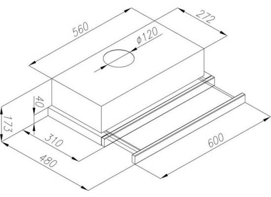 Okap teleskopowy VDB VECTOR 60 INOX